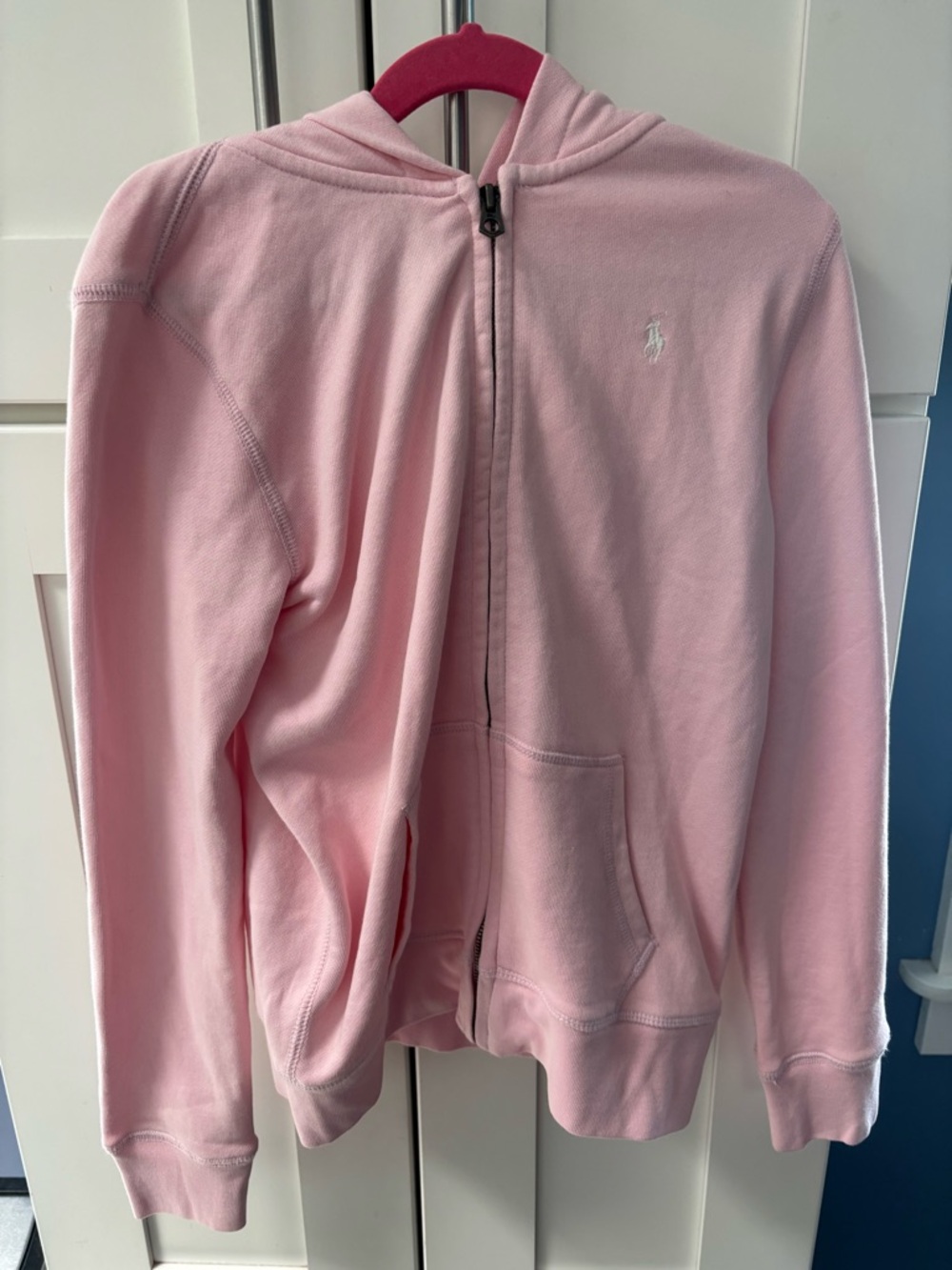Girls Polo Pink Hooded Zip-Up hoodie (L)